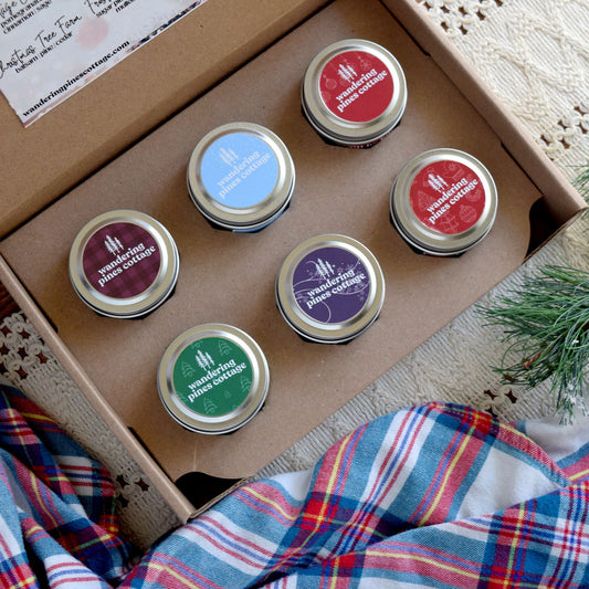Christmas holiday candle flight box - wandering pines cottage