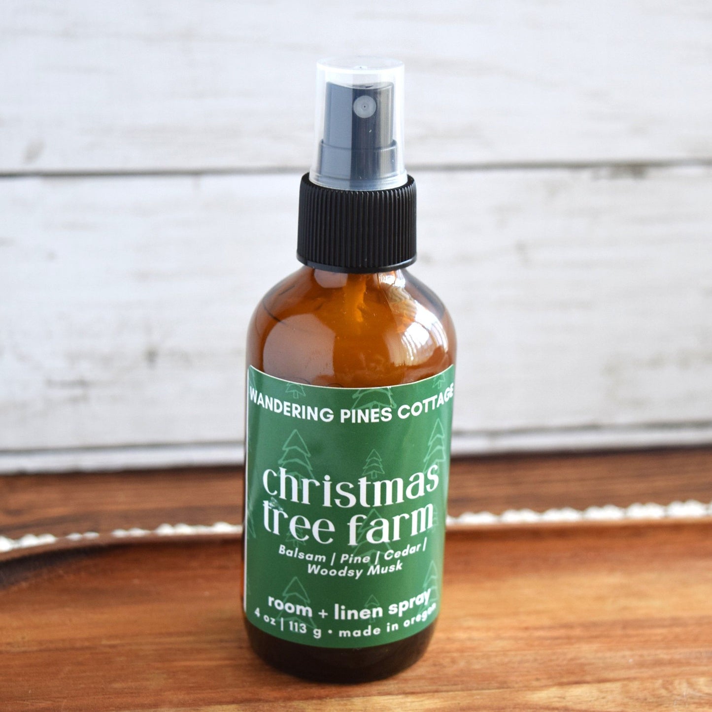 christmas tree farm room spray in glass bottle - wandering pines cottage