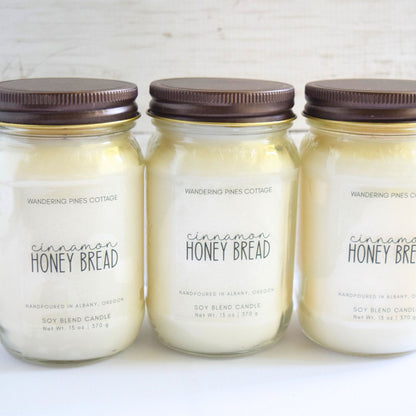 Cinnamon Honey Bread Mason Jar Candle
