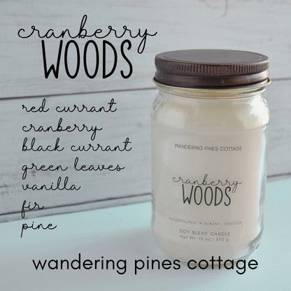 Cranberry Woods Mason Jar Candle