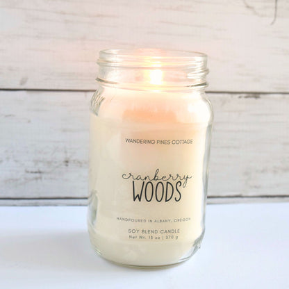 Cranberry Woods Mason Jar Candle