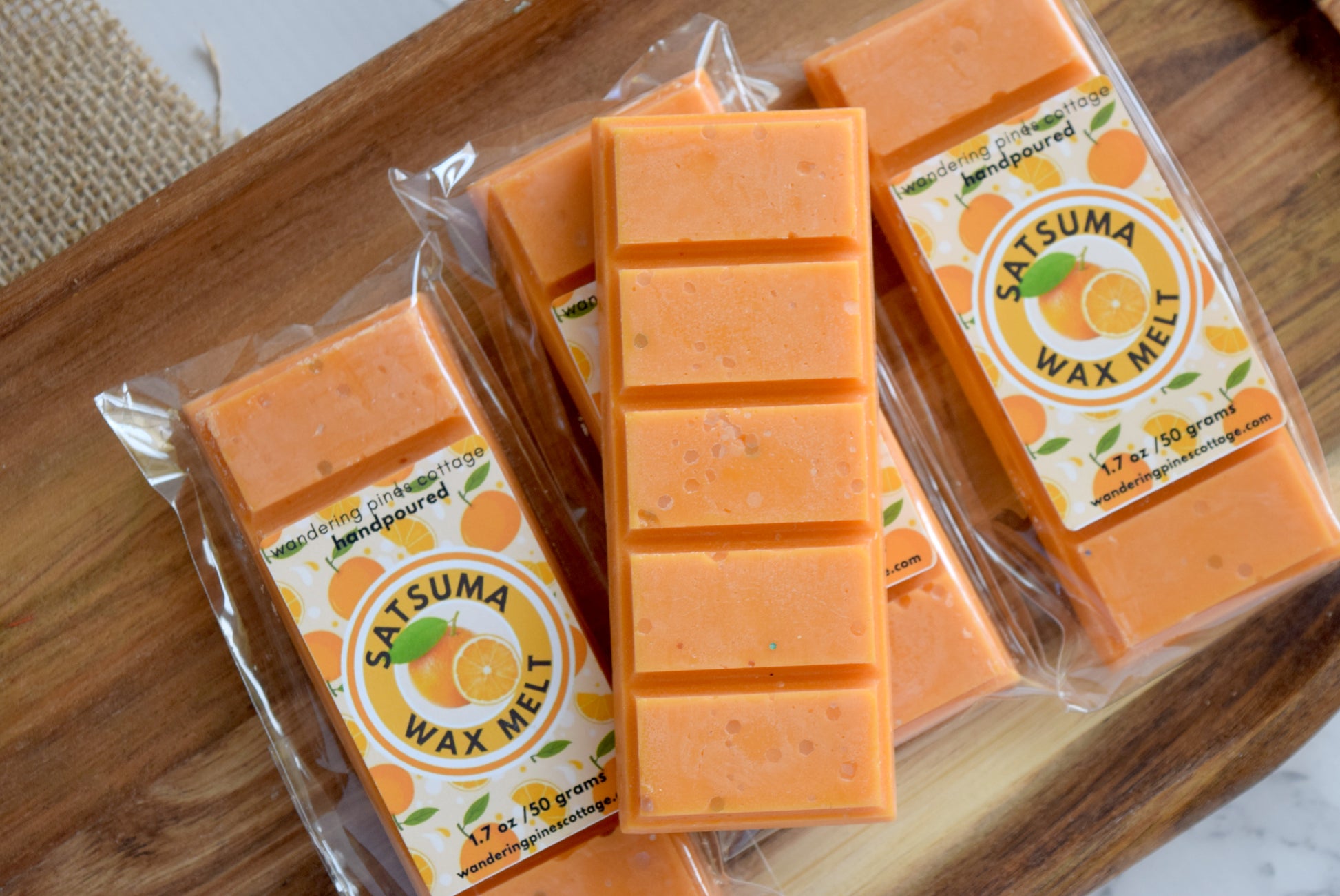 satsuma orange wax melt snap bar - wandering pines cottage
