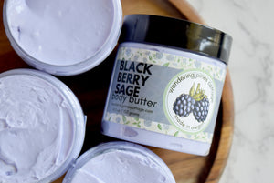 blackberry sage body butter cream - wandering pines cottage