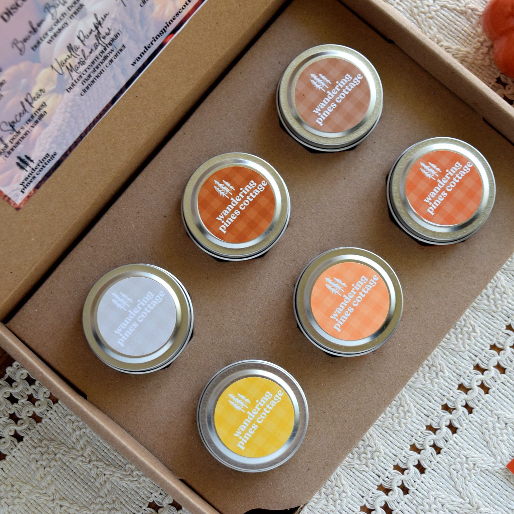 fall candle flight discover box - wandering pines cottage