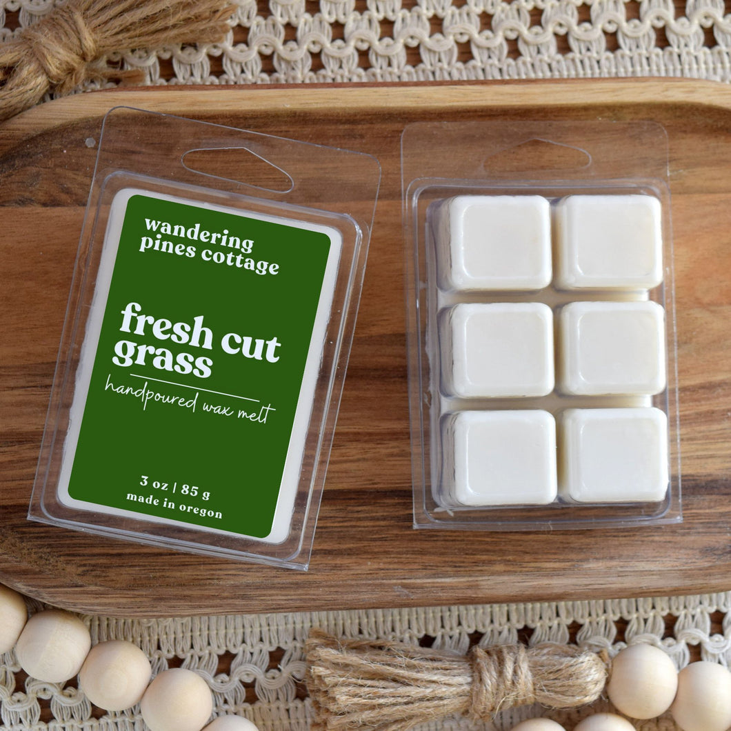 fresh cut grass wax melts - wandering pines cottage