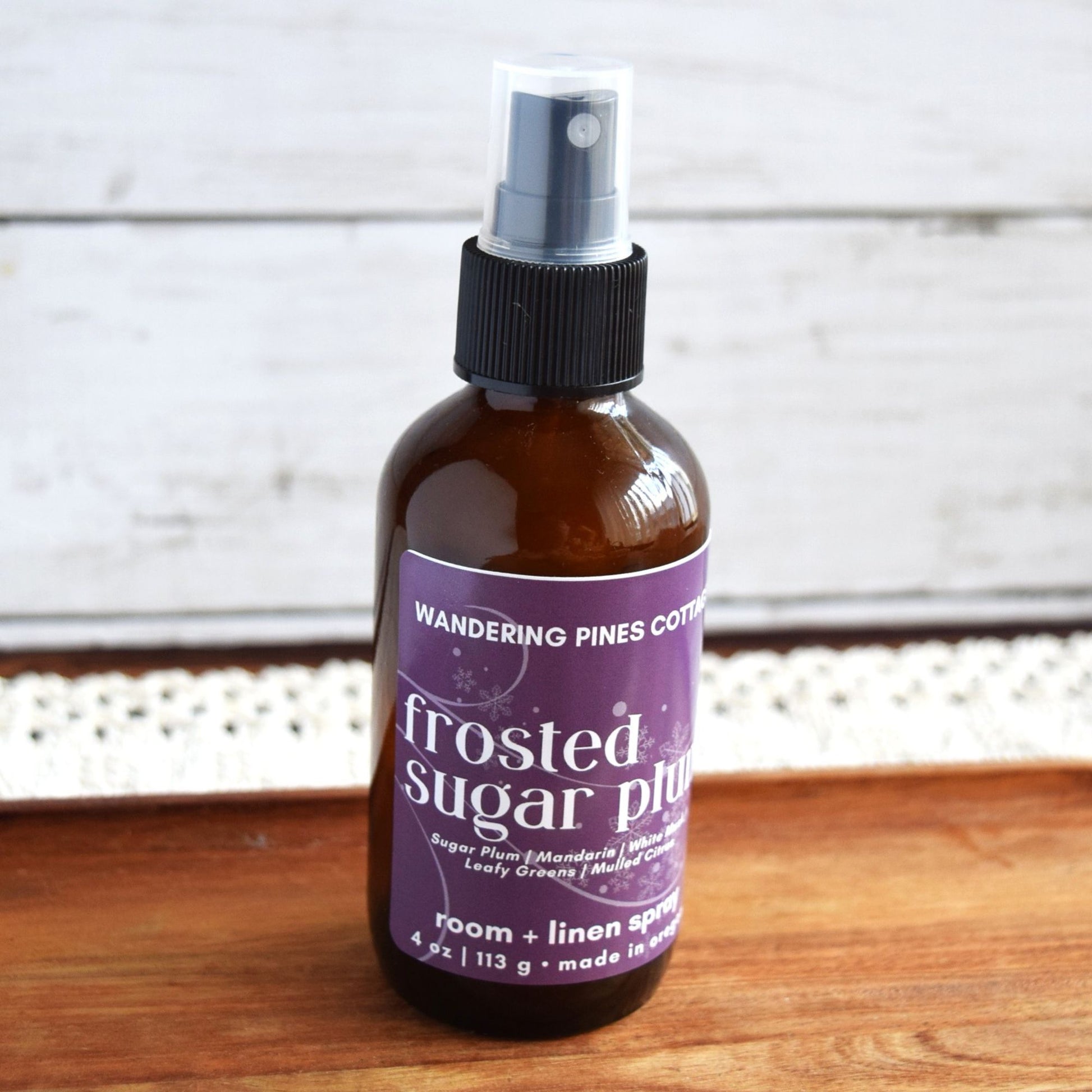 frosted sugar plum room spray - wandering pines cottage