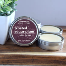 Load image into Gallery viewer, Frosted Sugar Plum Solid Lotion Tin