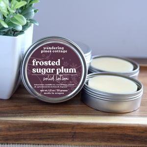 Frosted Sugar Plum Solid Lotion Tin