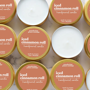 Iced Cinnamon Roll Travel Candle Tin