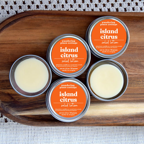 island citrus solid lotion - wandering pines cottage