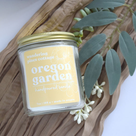 oregon garden candle - wandering pines cottage