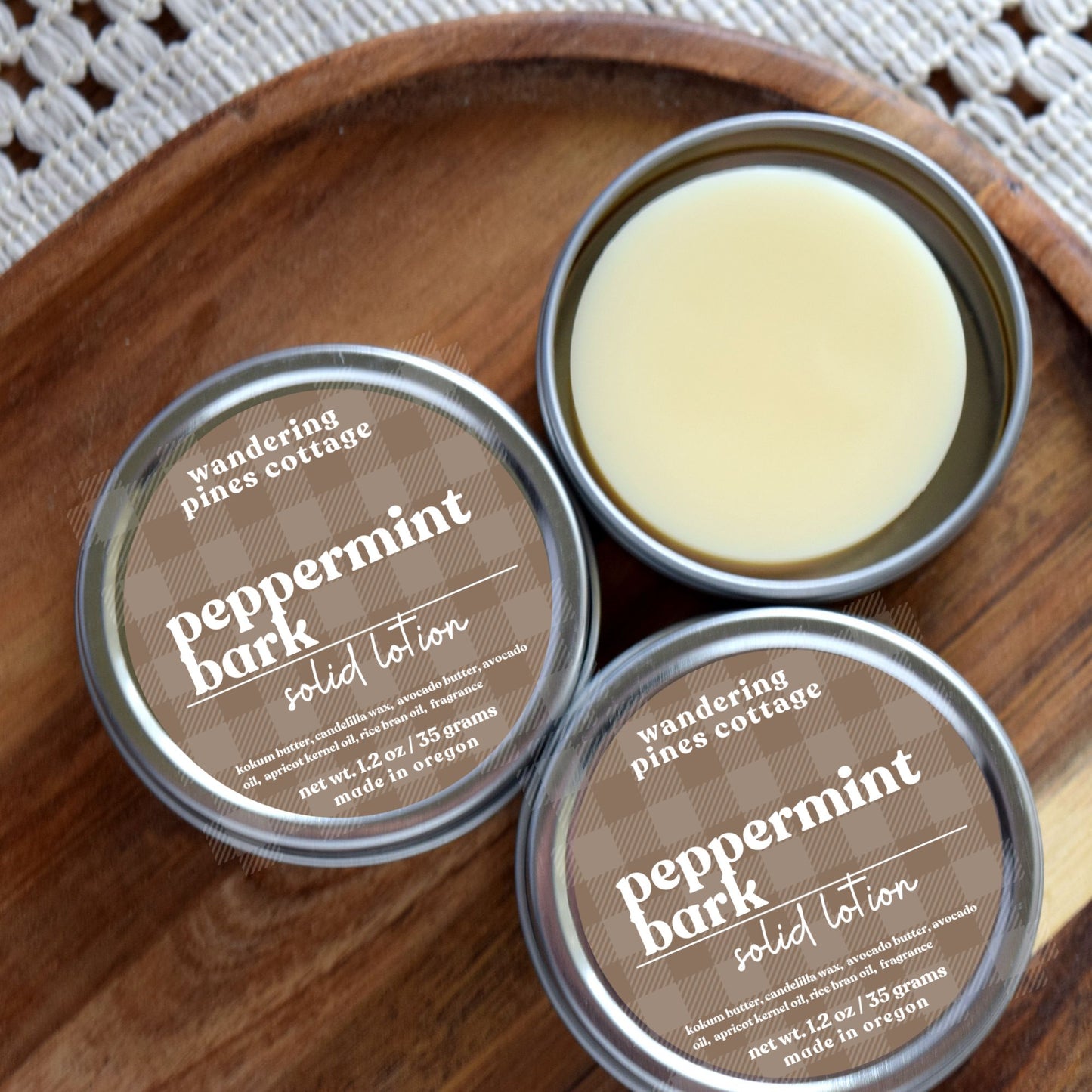 Peppermint Bark Solid Lotion Tin