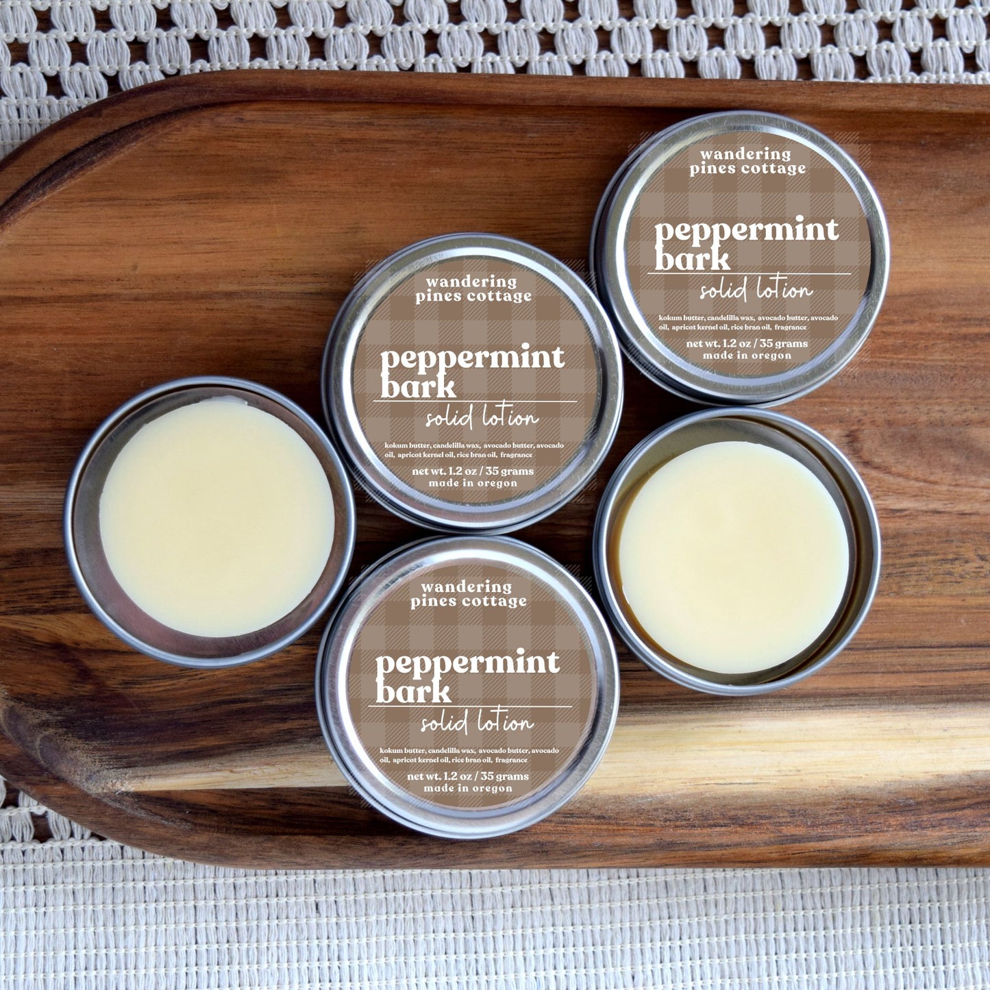 Peppermint Bark Solid Lotion Tin