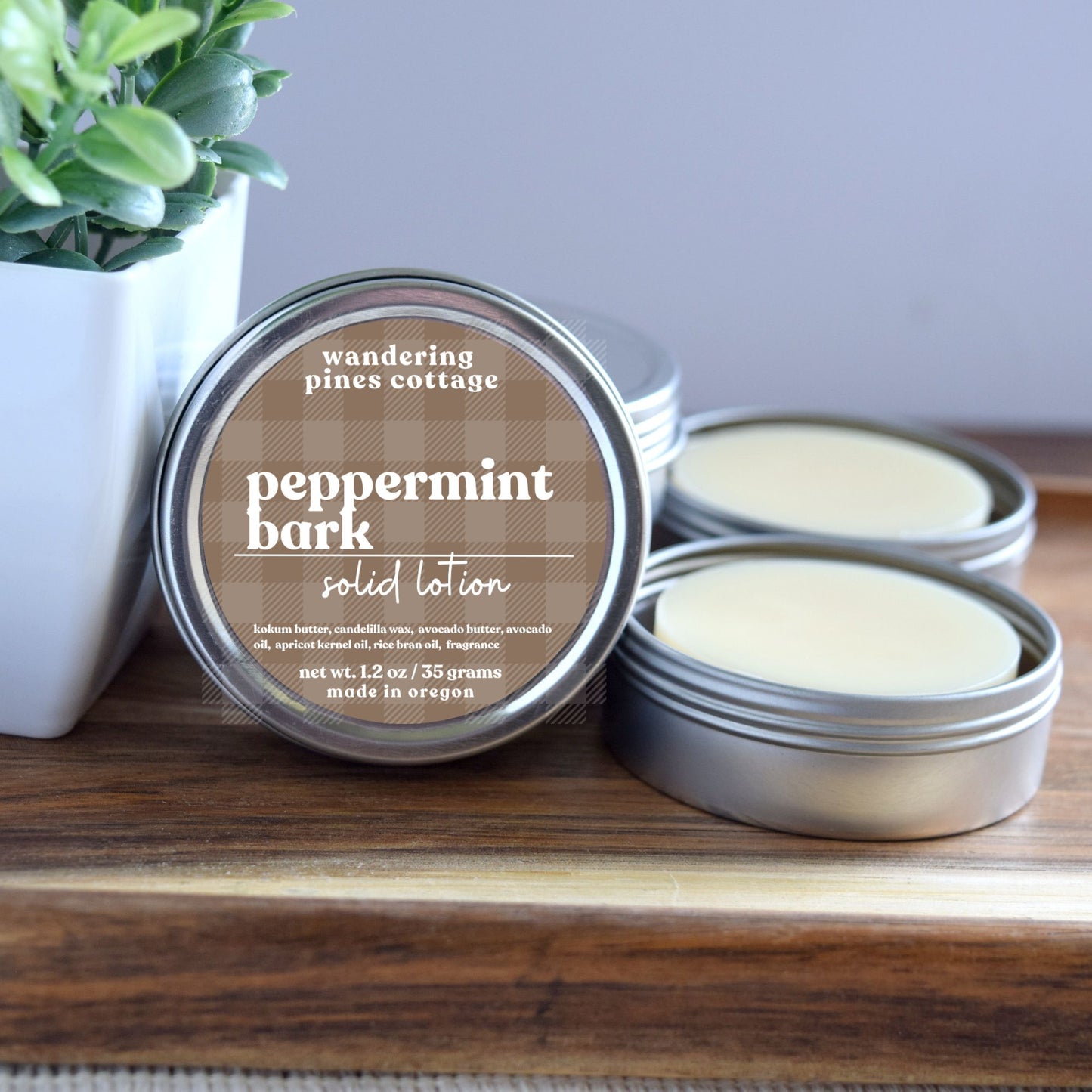 Peppermint Bark Solid Lotion Tin