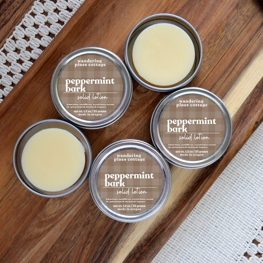 Peppermint Bark Solid Lotion Tin