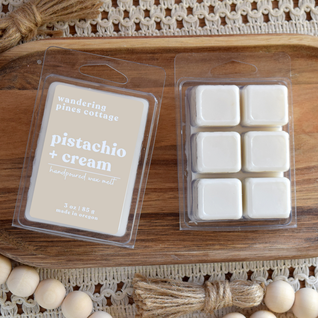 pistachio cream wax melts - wandering pines cottage