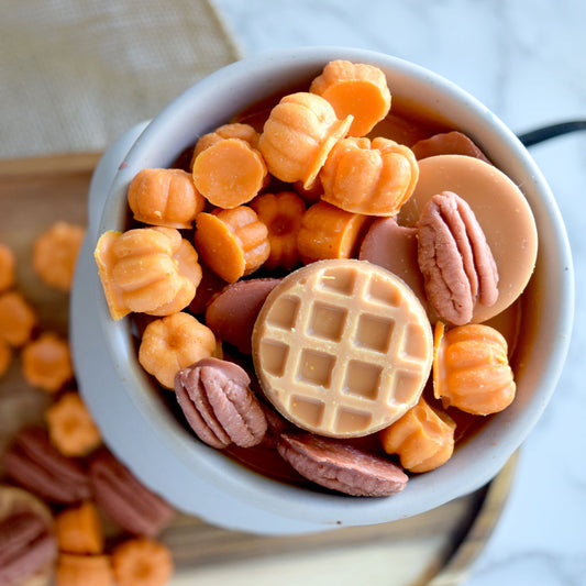 Shaped wax melts pumpkin pecan waffles - wandering pines cottage