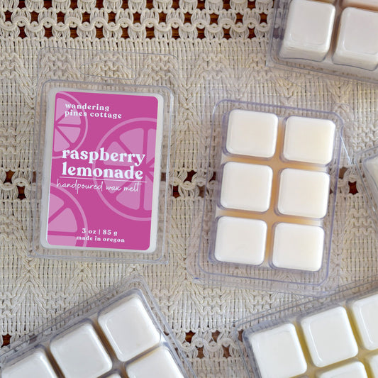 raspberry lemonade wax melts - wandering pines cottage