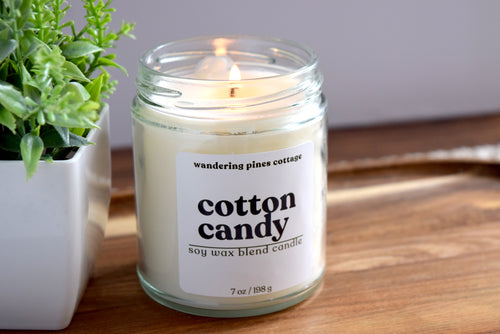 Cotton candy scented candle - wandering pines cottage