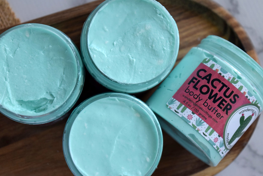 cactus flower body butter cream - wandering pines cottage