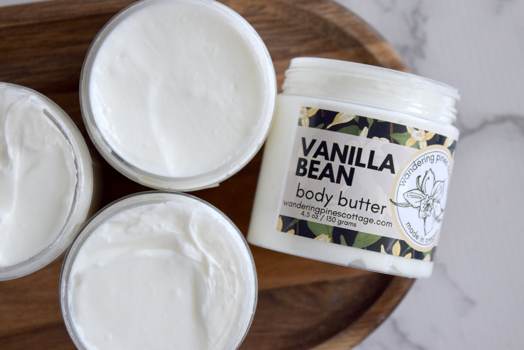 vanilla bean body butter cream  - wandering pines cottage
