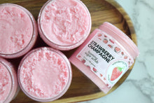 Load image into Gallery viewer, strawberry champagne foaming sugar scrub - wandering pines cottage