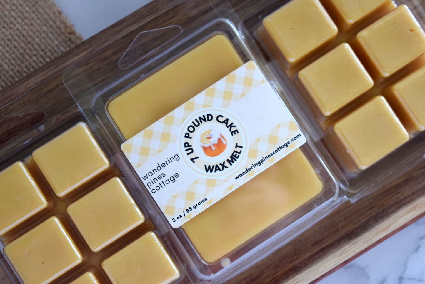 7 Up pound cake wax melt - wandering pines cottage