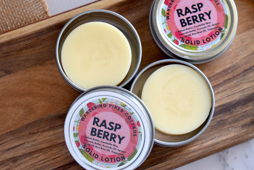 raspberry solid lotion  - wandering pines cottage
