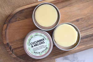 cucumber and melons solid lotion in a tin - wandering pines cottage