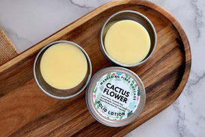 Cactus Flower Solid Lotion in a Tin