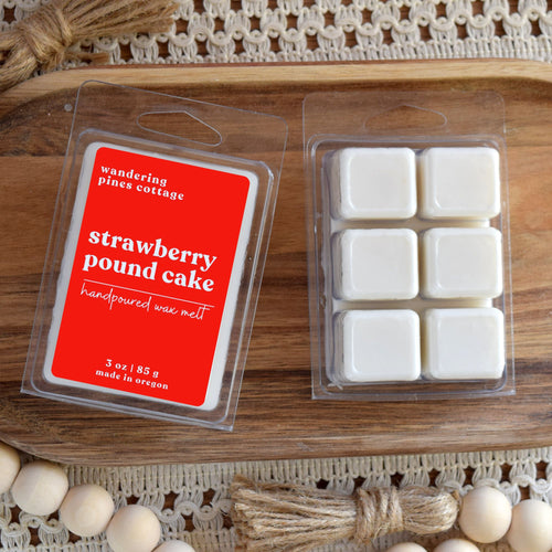 strawberry pound cake wax melts - wandering pines cottage