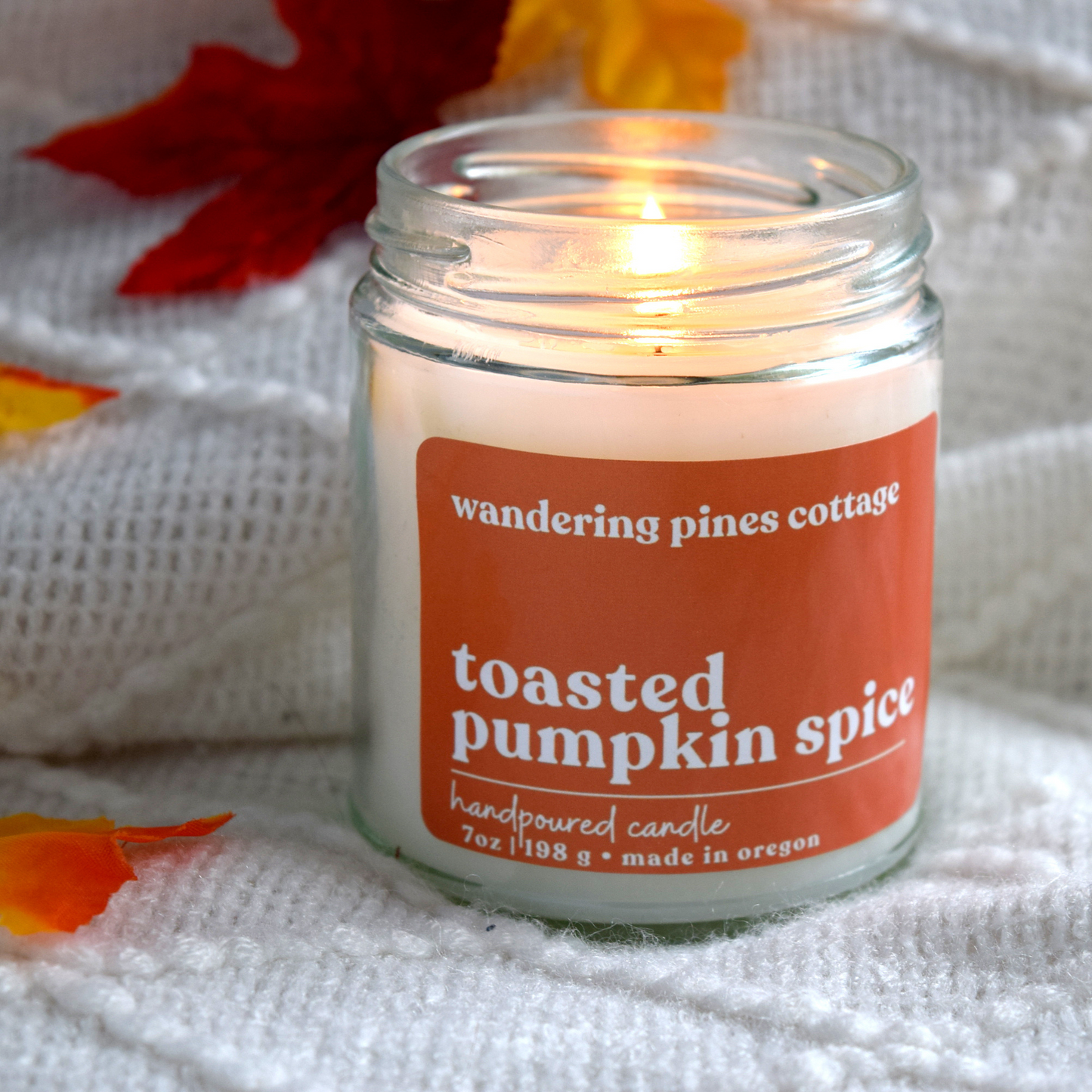 toasted pumpkin spice candle - wandering pines cottage