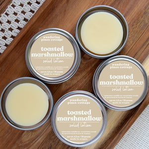 Toasted Marshmallow Solid Lotion Bar in a Tin