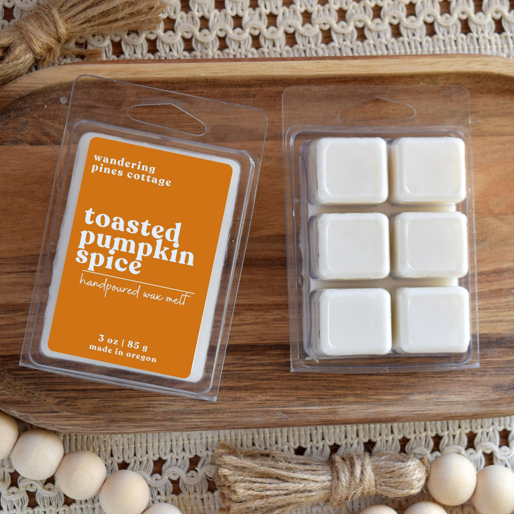 toasted pumpkin spice wax melts - wandering pines cottage