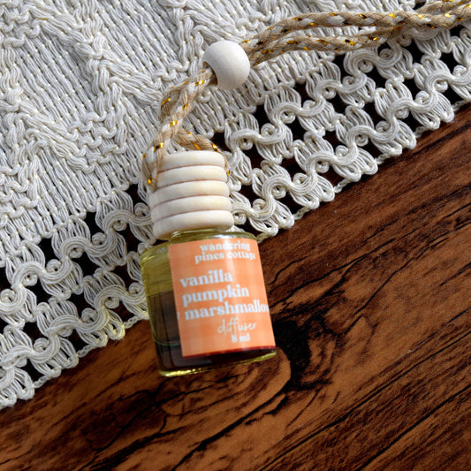 vanilla pumpkin marshmallow hanging diffuser - wandering pines cottage