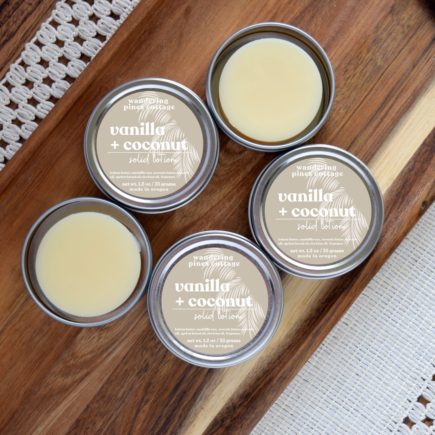 Vanilla and Coconut Solid Lotion Tin