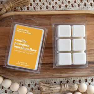 vanilla pumpkin marshmallow wax melts - wandering pines cottage