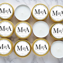 Load image into Gallery viewer, Custom Order Favors Candle Gold Tin