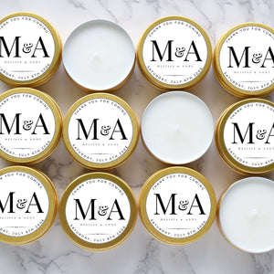 Custom Order Favors Candle Gold Tin