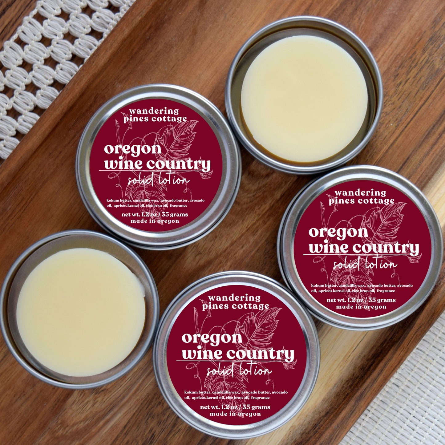 Oregon Wine Country lotion bar Tin