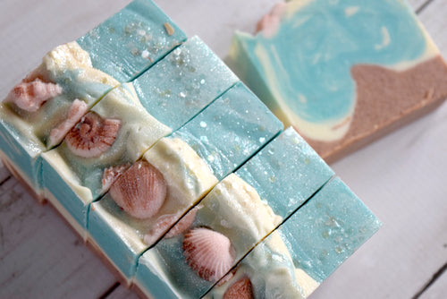 day at the beach cold process soap - wandering pines cottage