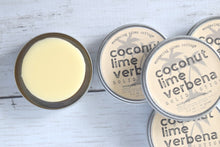 Load image into Gallery viewer, coconut lime verbena solid lotion - wandering pines cottage