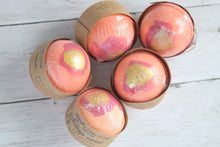 Load image into Gallery viewer, round bath bomb mango sorbet - wandering pines cottage
