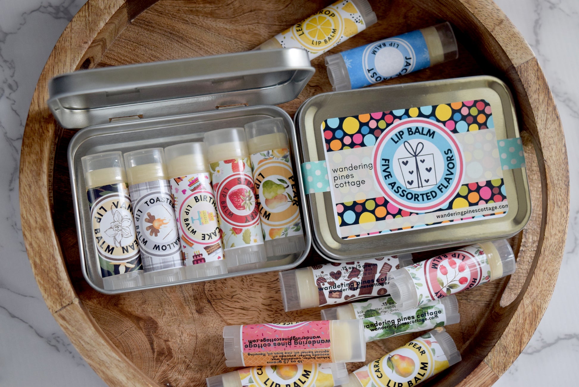 lip balm gift assortment tin - wandering pines cottage