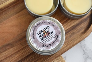Toasted Marshmallow Solid Lotion Bar in a Tin