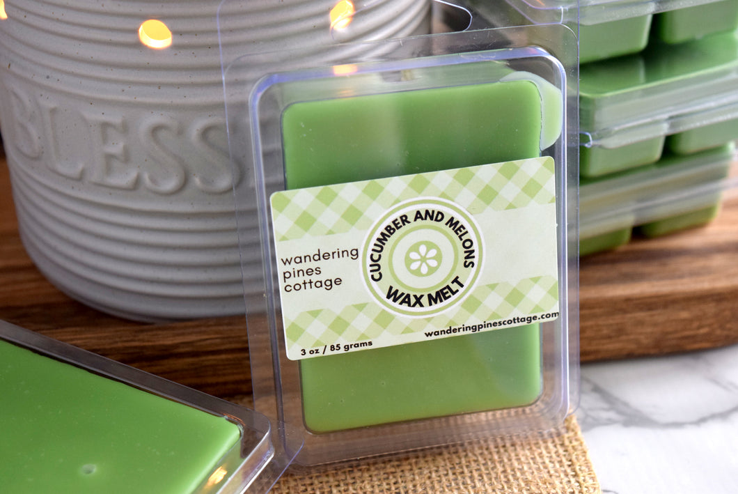 cucumber and melons wax melt - wandering pines cottage