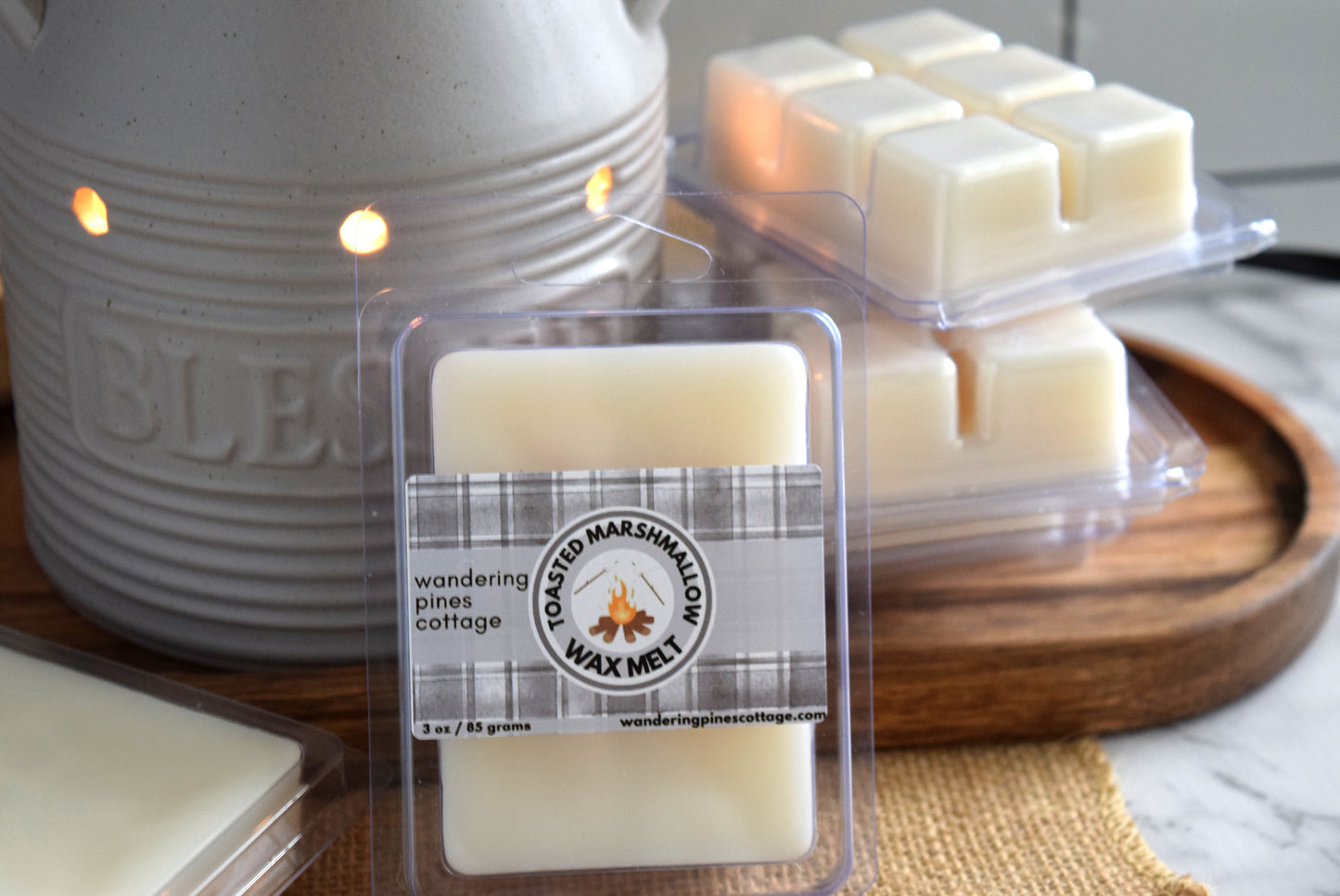 toasted marshmallow clamshell wax melts - wandering pines cottage