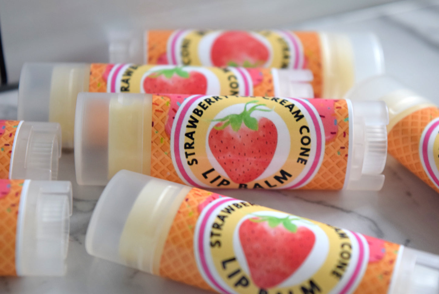 Strawberry Ice Cream Cone  Lip Balm