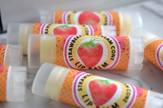 Strawberry Ice Cream Cone  Lip Balm