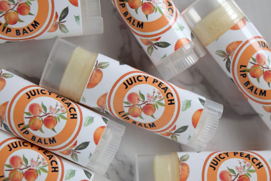 peach lip balm - wandering pines cottage